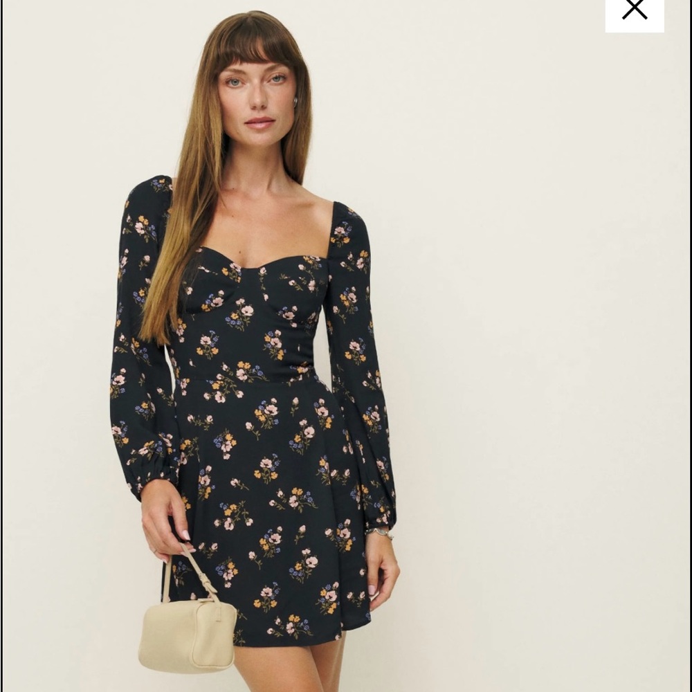 Reformation “Mochi” Floral Long Sleeve Dress